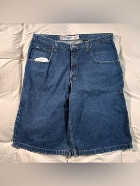 Anchor Blue Beyond Baggy Jean Shorts Jorts Size40 Y2K Dark Blue Denim Skater VTG